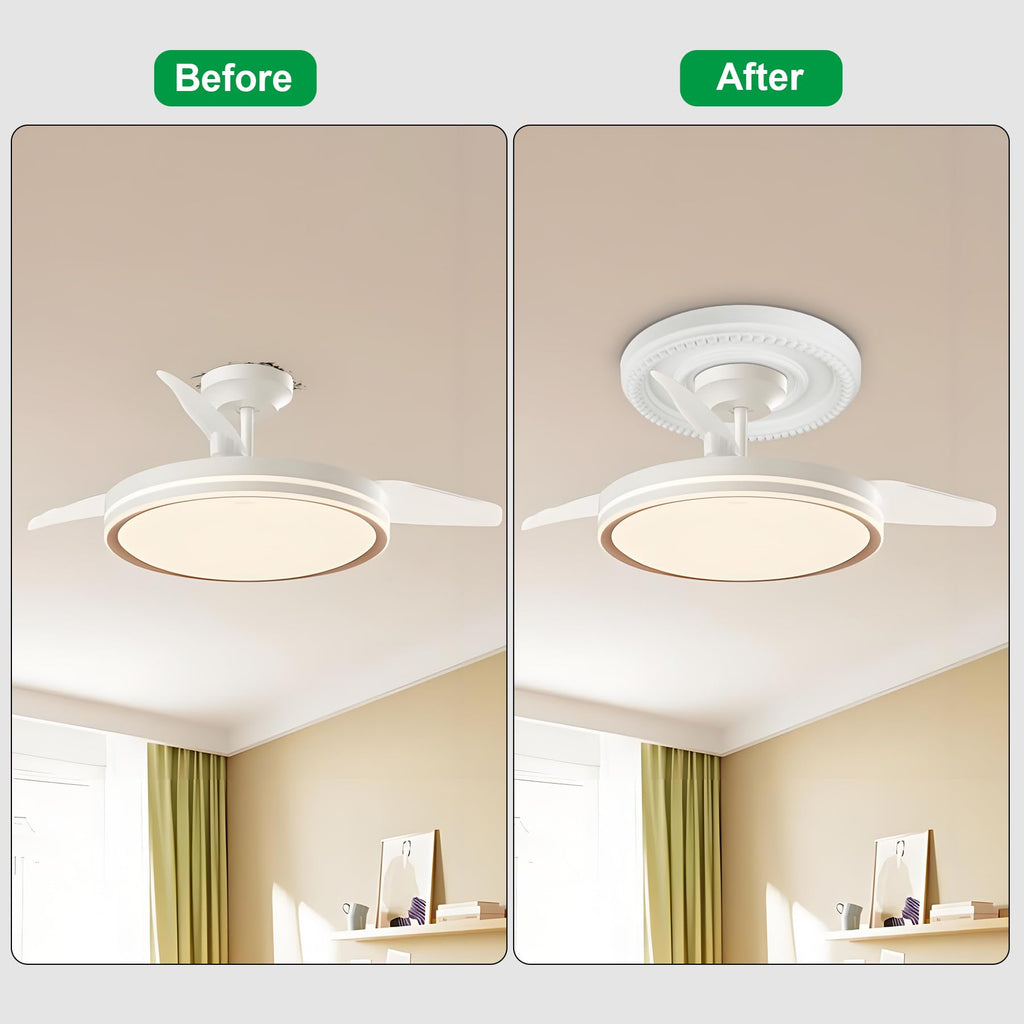 Ceiling Medallion 12-1/2" OD x 3-15/16" ID x 1-3/8"P, Ceiling Decorative Molded Round Ceiling Medallions for