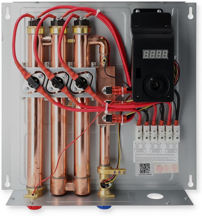 ECO 24 24 KW at 240-Volt Electric Tankless Water Heater with Patented Self Modulating Technology, 17 x 17 x 3.5