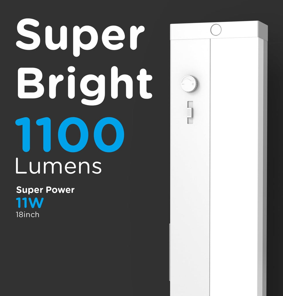 LED Under Cabinet Lighting Hardwired Or Plug in,18 Inch11W 1100LM Super Bright,Dimmable With Dimmer,120V 5CCT