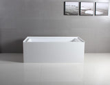 VTAP603222L Aqua Eden 60-Inch Acrylic Alcove Tub with Left Hand Drain Hole, L 60" x W 32" x H 21-5/8"D, White
