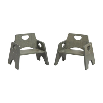 Stackable Wooden Toddler Chair, 6in, Kids Furniture, Grey Wash, 2-Pack