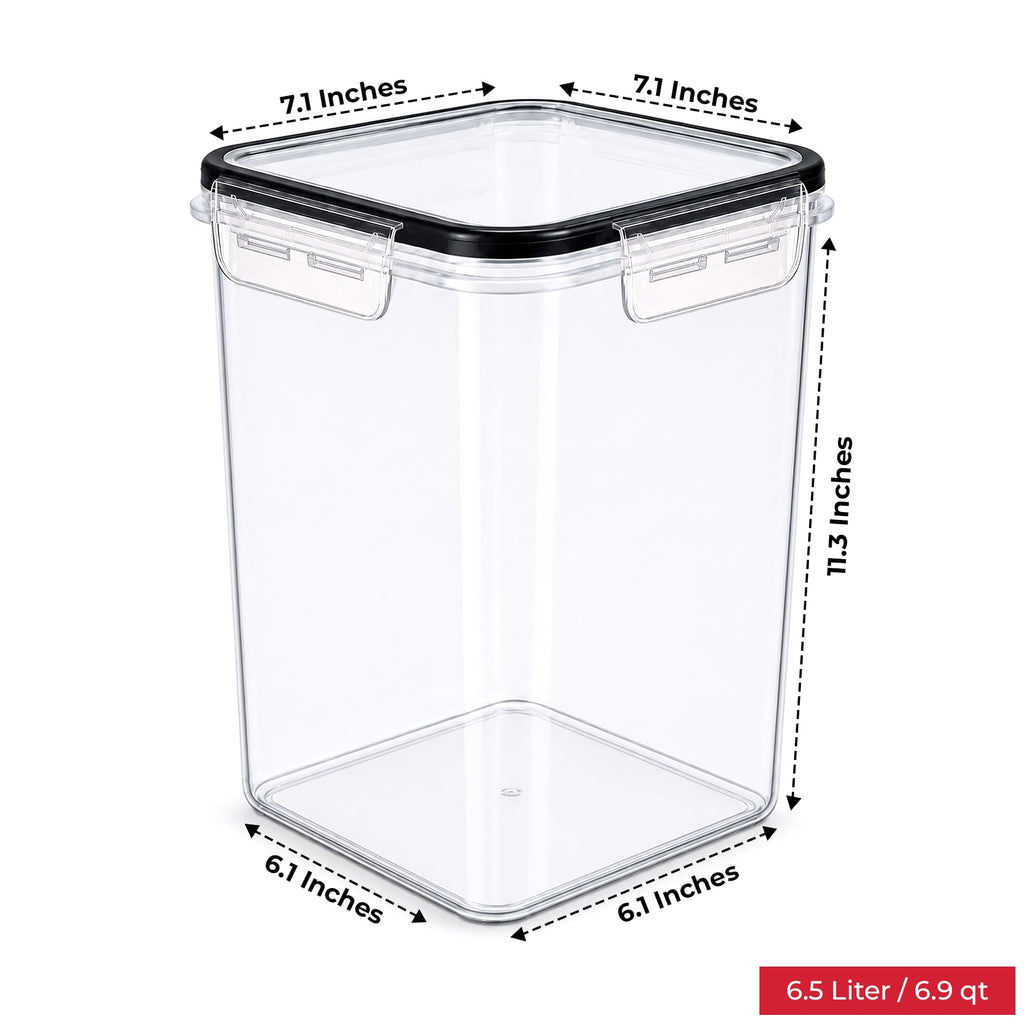 Extra Large Flour and Sugar Storage Containers 6.5L/220 Fl. oz; Set of 2 Plastic Bulk Airtight Food Storage Rice