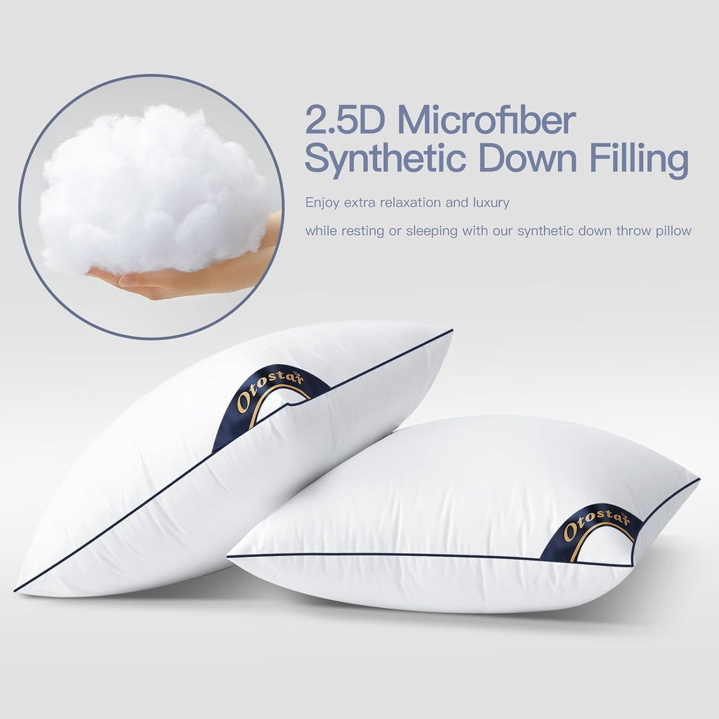 12x20 Down Alternative Fill Throw Pillow Insert - 100% Cotton Cooling Cover - Soft Fluffy Synthetic Down