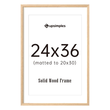 24x36 Picture Frame Solid Wooden, Nursery Decor, 1Pack Natural