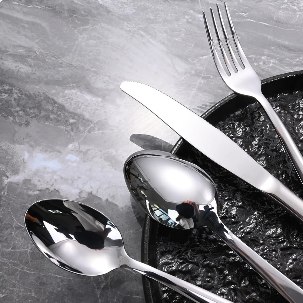 Silverware Set for 8, 40-Piece Heavy Duty Flatware Cutlery Set, 18/0 Food-Grade Stainless Steel Tableware Set