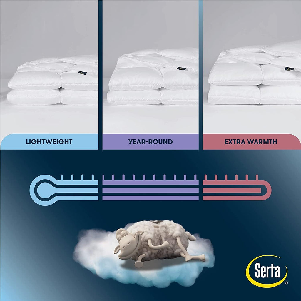 Down Illusion All Season Hypoallergenic Down Alternative Comforter with Corner Loops, Full/Queen, Wh