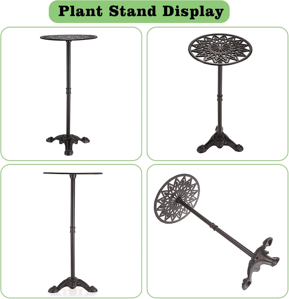 Cast Iron Tall Plant Stand Indoor Single Metal Plant Stand Heavy Duty | Outdoor Wrought Iron Plant Stand, Vintage