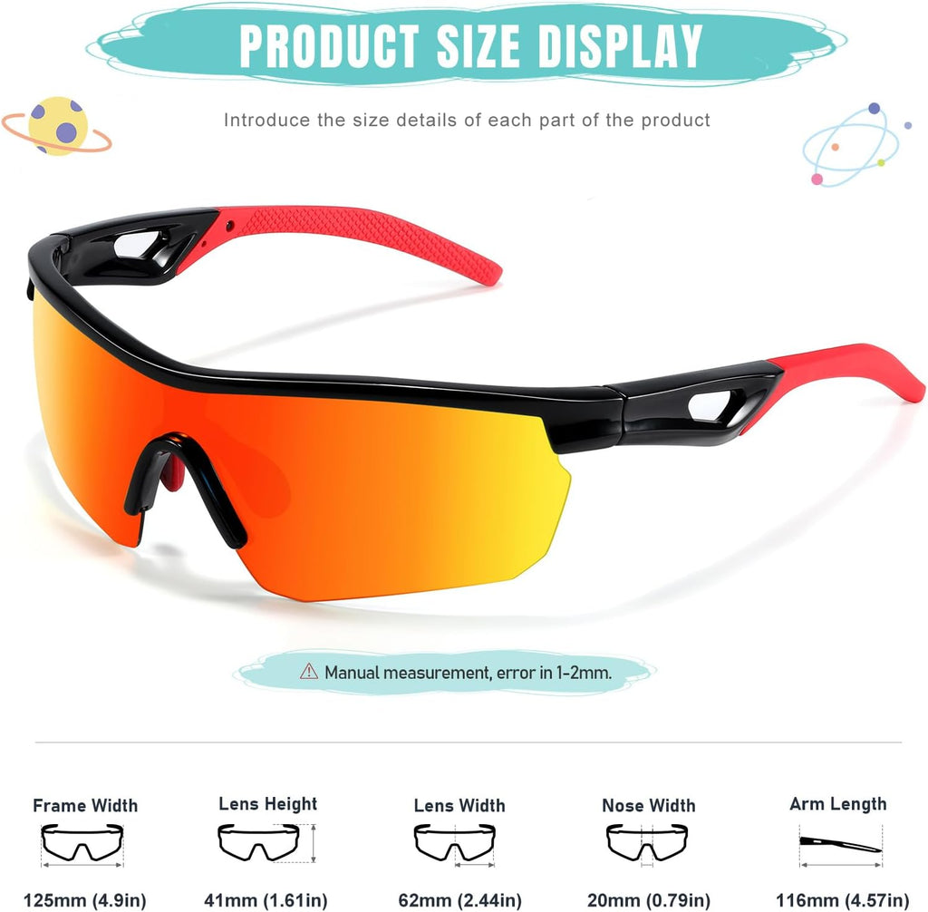 Kids Sunglasses Polarized Baseball Glasses for Boys Girls
