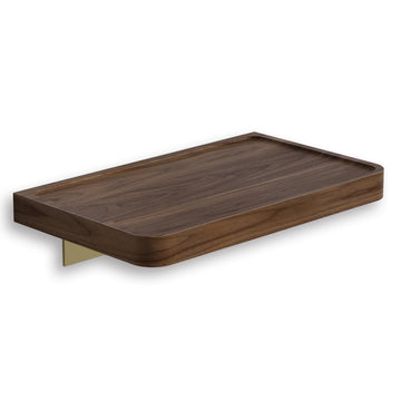 8 Inch Solid Wood Wall Shelf for Storage, Wall Mounted Rustic Walnut Wood Shelves