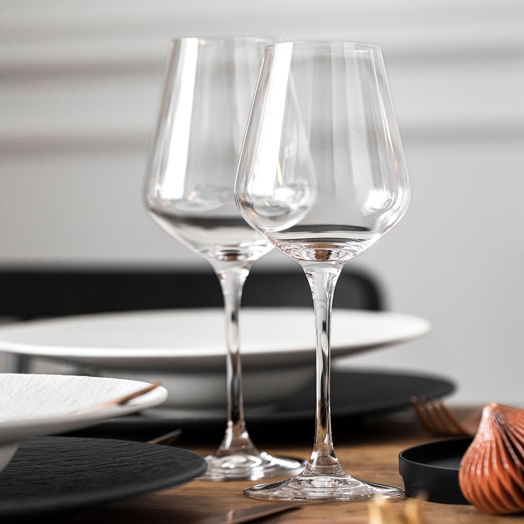 La Divina Collection Red Wine Glass, Set of 4, Crystal Glass, 15.75 oz Capacity, Clear