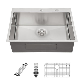 28 Stainless Steel Drop In - 28x22 Inch Topmount Sink Stainless Steel 16 Gauge Single Bowl Over Counter Drop Sinks