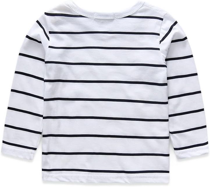 Cute Baby Boys Clothes Toddler Jumpsuit Rompers Jean Overalls Set with Stripe T-Shirt