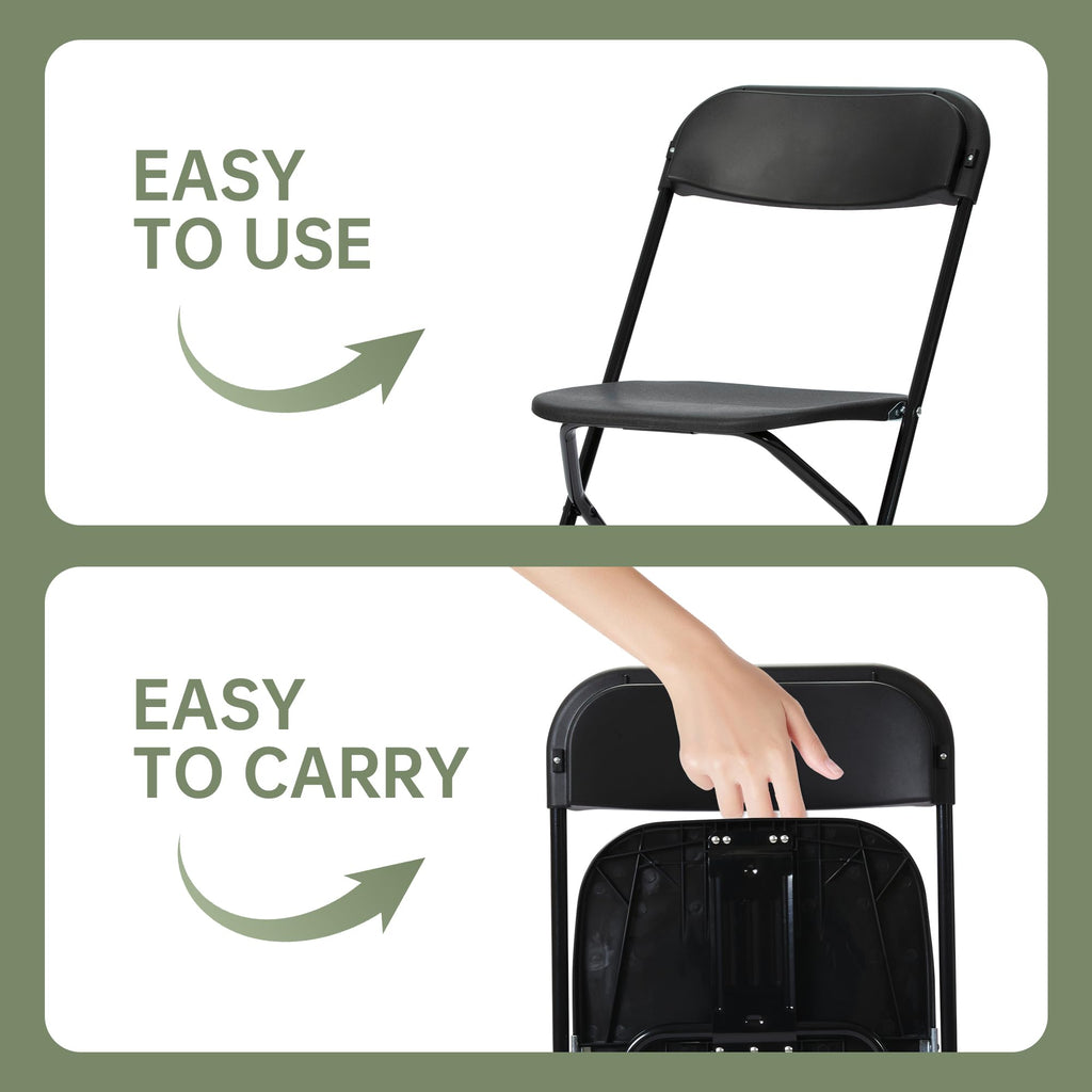 40 PCS Plastic Folding Chair, Portable Commercial Chair, Heavy-Duty Plastic Folding Chairs, Folding Chair with 350 LB