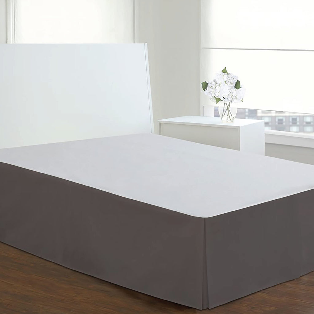 Classic Tailored, Microfiber, 14" Drop Length Bed Skirt Dust Ruffle, King, Grey TOH25014GREY04