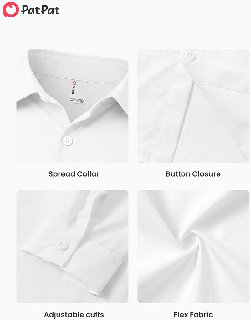 Boys Cotton Long Sleeve Button Down Dress Shirt