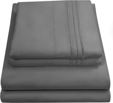 Bed Sheets - Breathable Luxury Sheets with Elastic & Secure Corner Straps Built In - 1800 Supreme