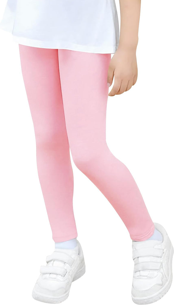 Girls Leggings 4 Pack Cotton Blend Stretch Full Length Pants