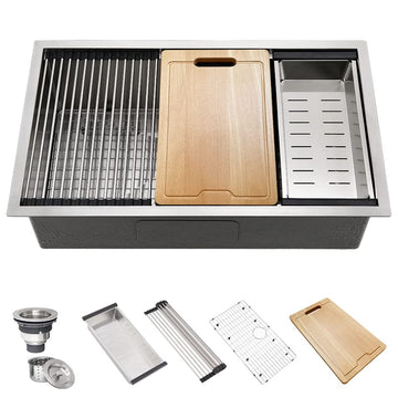 25x19 Undermount Workstation Stainless Steel Sink