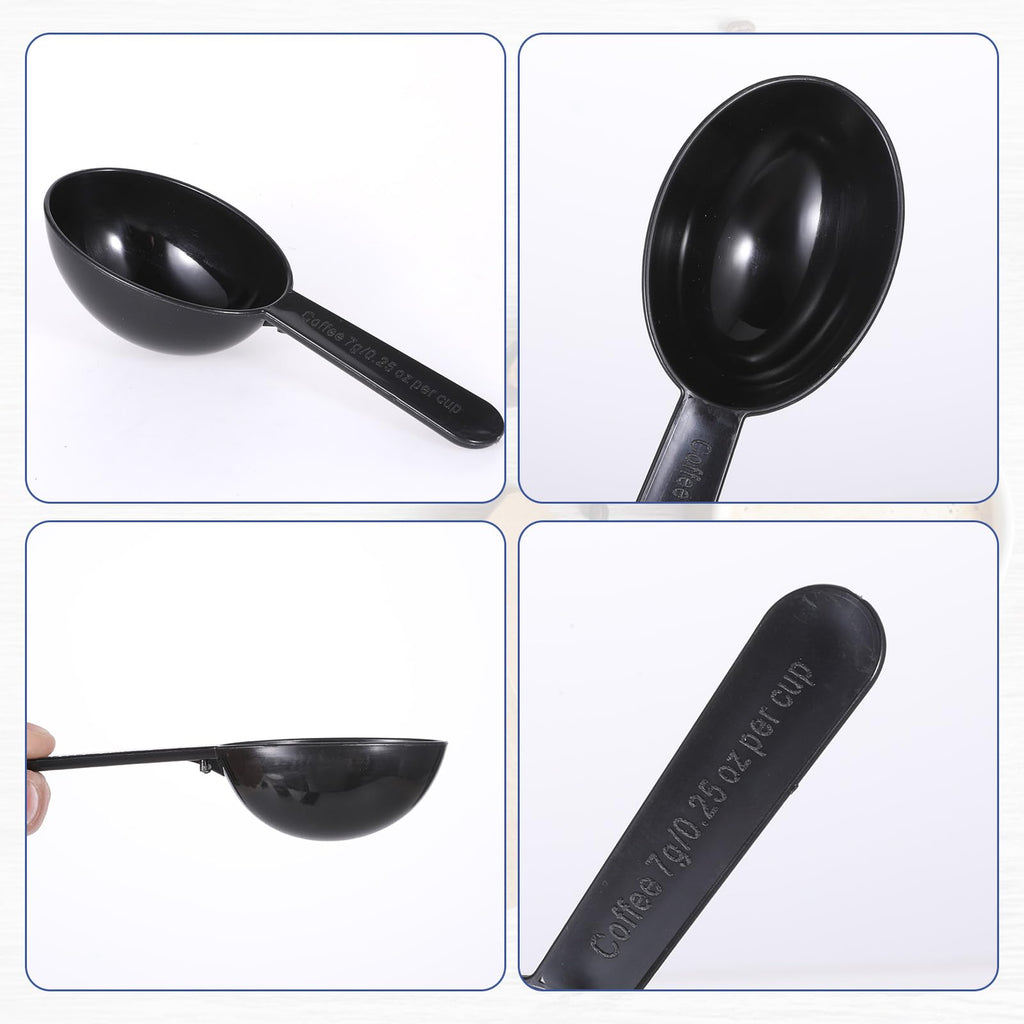 Small Scoops for Canisters, 5 Pack Plastic Scoopers for Containers, Black Coffee Measuring Scoop for Tea, Sugar
