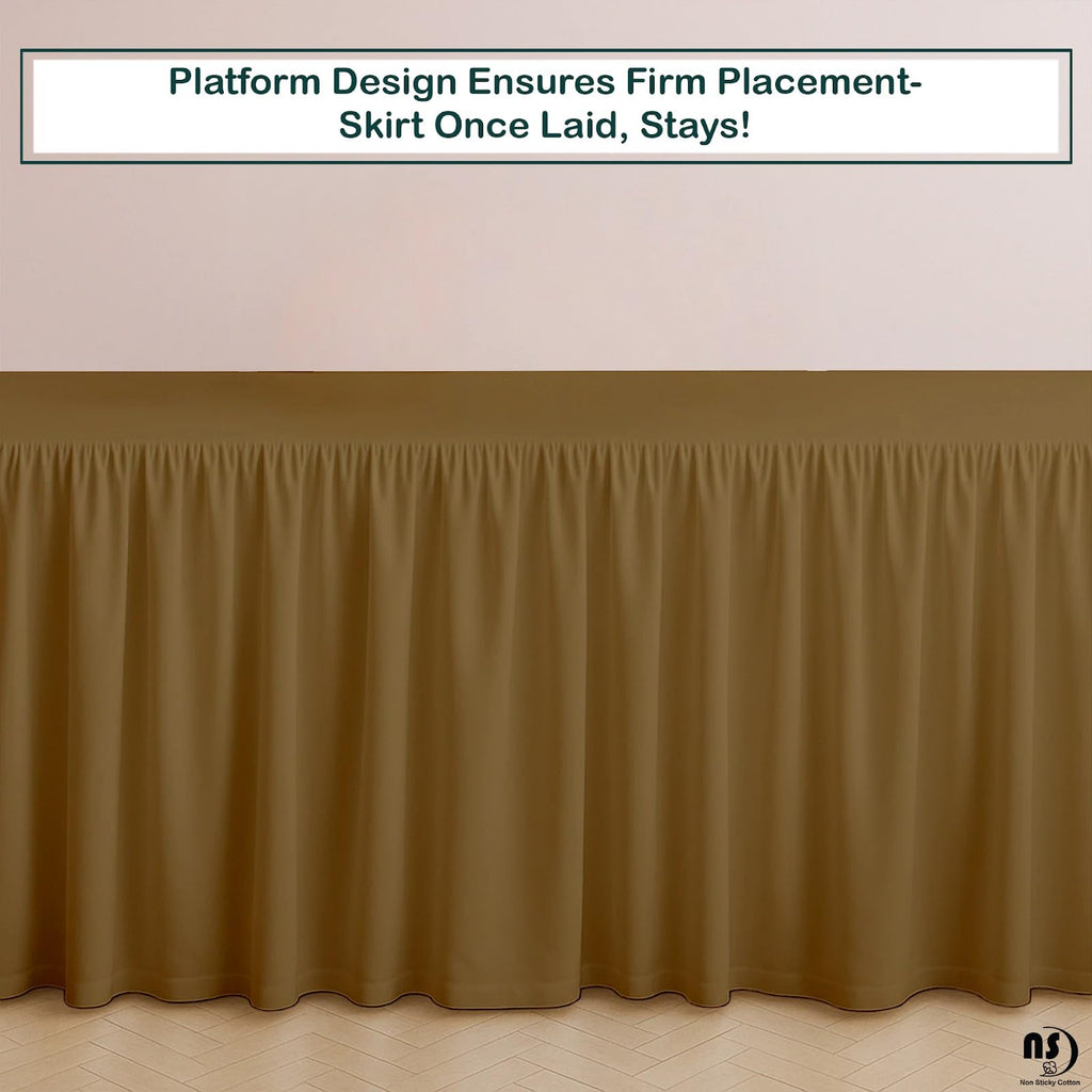 Premium Microfiber King Ruffled Bed Skirt, 15" Drop with Split Corners, Soft Wrinkle Free Bedskirt with Platform