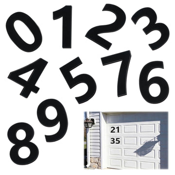 6 Inch Magnetic House Numbers, Black, 1 Set