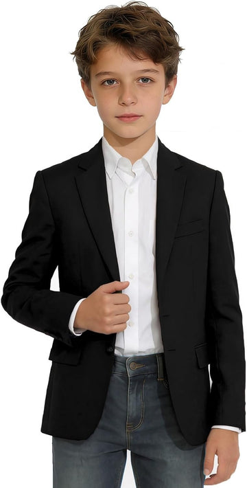 Boys Suit Jacket Formal Dress Jacket Slim Fit Sport Coat for Kids