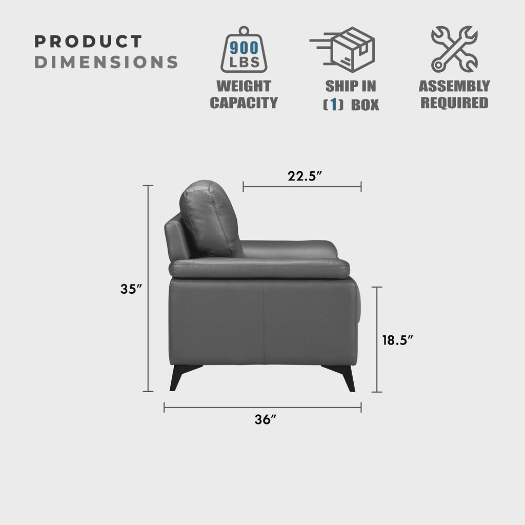 Leather Match Upholstered Oversized Sofa, Dark Gray