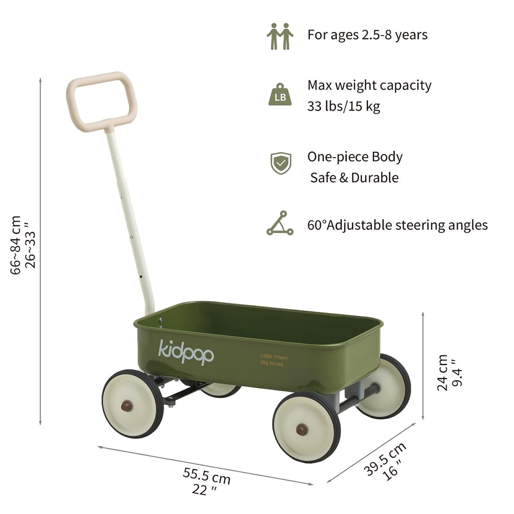 PULA-Wild in-1 Kids' Pull-Along Wagon Toddlers Push Walker for 2.5-8 Adjustable Handlebar, Birthday Gifts Max