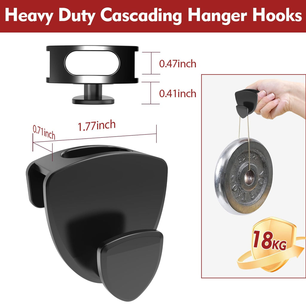 Space Saving Hanger Hooks 70Pcs, Upgrade Heavy Duty Hangers Connector Hooks