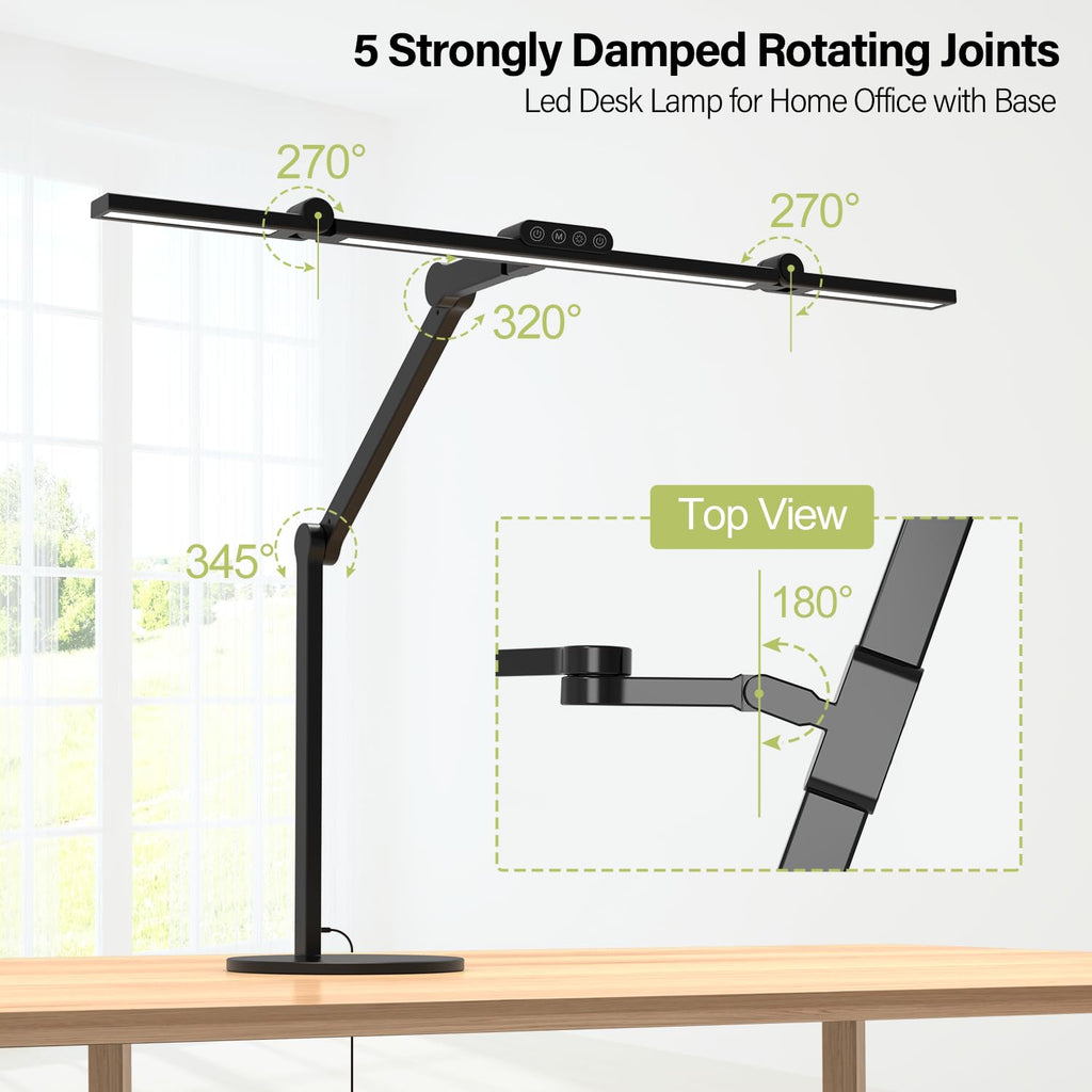 Architect Desk Lamp with Remote Control, Adjustable Led Desk Light with Base, 24W Bright Auto Dimming Table Light