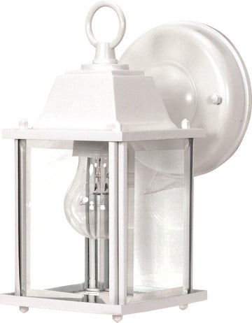 60/636 Traditional One Light Outdoor Wall Mount from Cube Lantern Collection in White Finish
