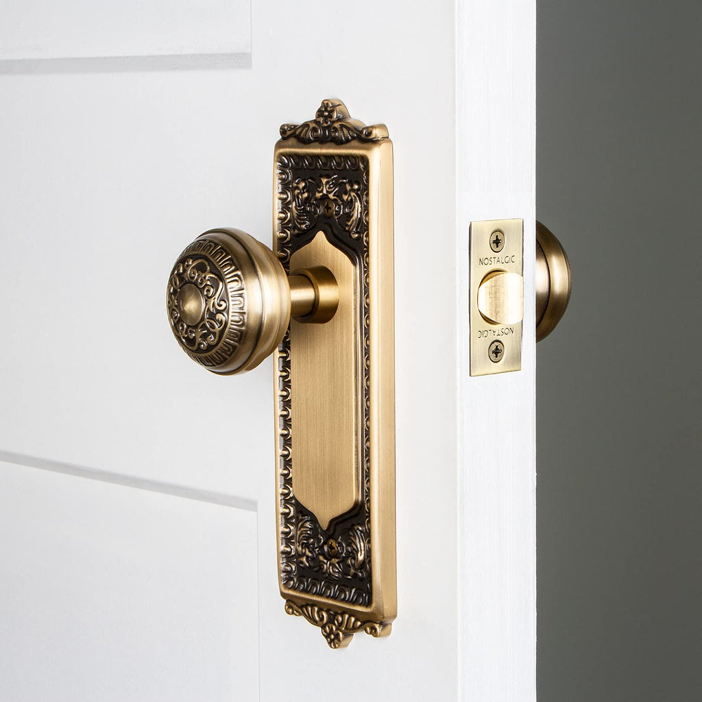 Egg & Dart Long Plate with Egg & Dart Round Door Knob