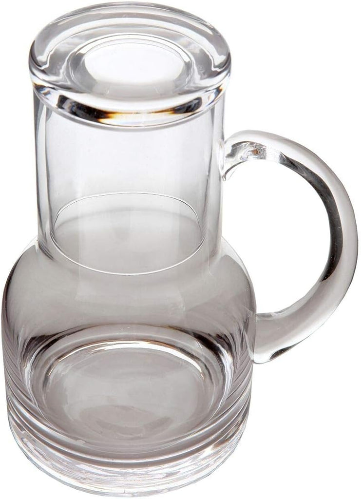 16 oz Glass Water Carafe or Kitchen - Carafe with Cup Lid & Handle, Perfect for Bedside or Desktop Use, Modern Design