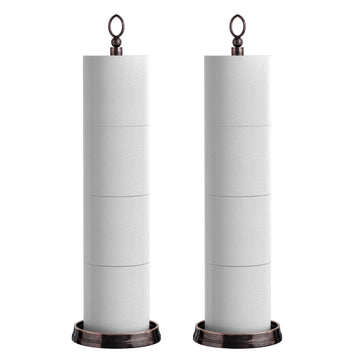 Toilet Paper Holder Stand, Free Standing Toilet Paper Storage, Weighted Base with Reserve for 4 Roll (2 Pack, Oil