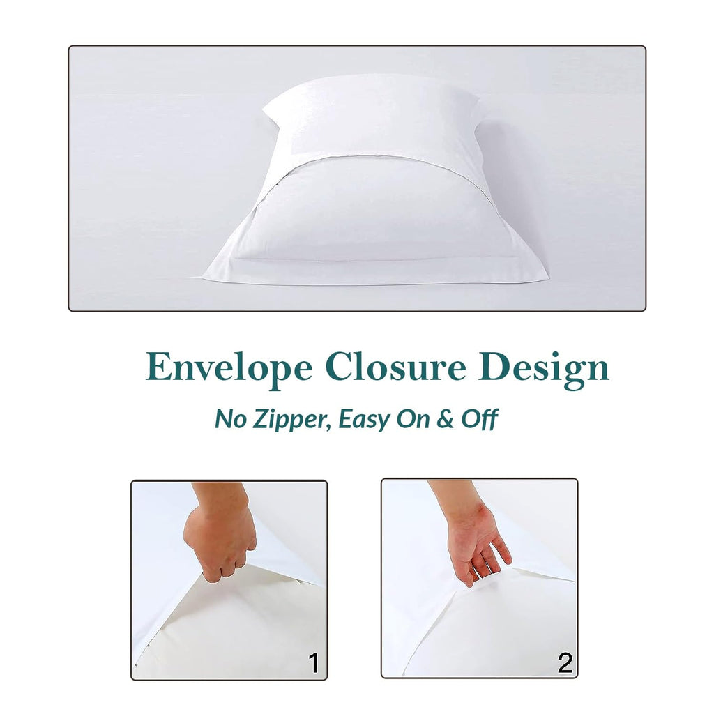 King Pillow Shams 20x36 Set of 2 White 600 TC 100% Egyptian Cotton