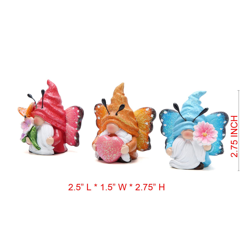 3PCS Spring Butterfly Gnomes Decorations Butterfly Elves Ornaments Scandinavian Tomte Elf Figurines Decor, Porch