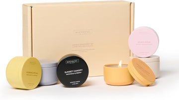Candle Gift Set - 6 Soy Scented Candles (1.4 oz) | Aromatherapy Candles with Orange, Eucalyptus, Rose & Jasmine - Set of 6