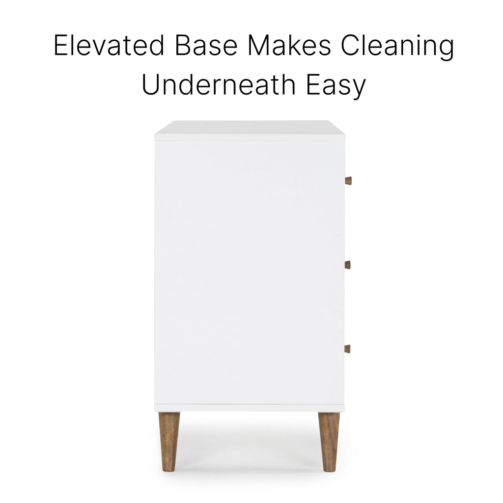Austin 5-Drawer Dresser, White/Walnut