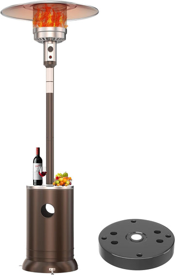 50,000 BTU Patio Heater - Propane Patio Heater with Sand Box, Double-Layer Stainless Steel Burner, Round Table Design