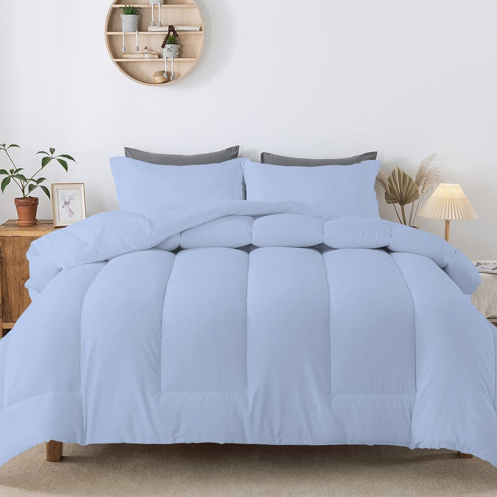 5 Piece Straight Line Pattern Comforter Set Premium Super Soft 600 GSM All Season | 1000 Thread Count | 100% Egyptian