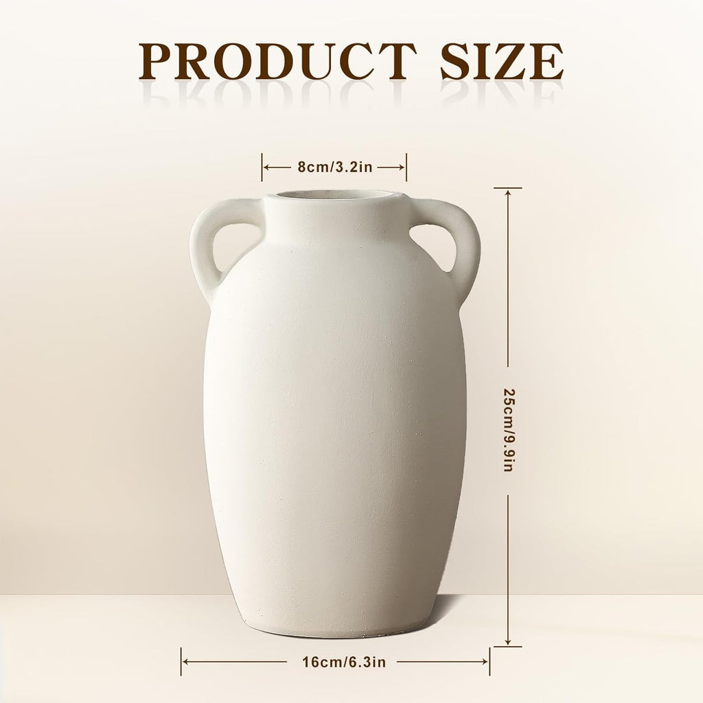 White Ceramic Vase-Boho Decorative Vase,Terracotta Tall Vases Decorative Pottery are Suitable
