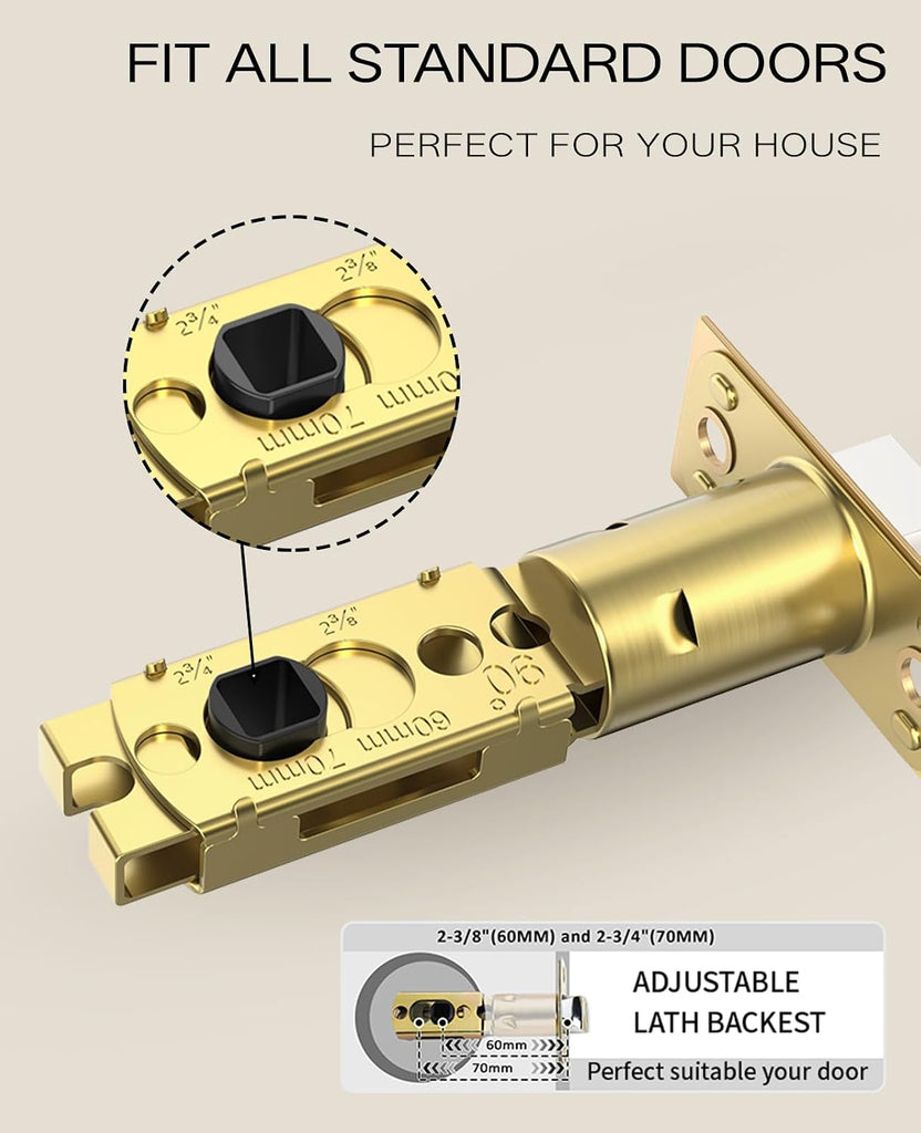 6 Pack Champagne Bronze Passage Crystal Door Knobs