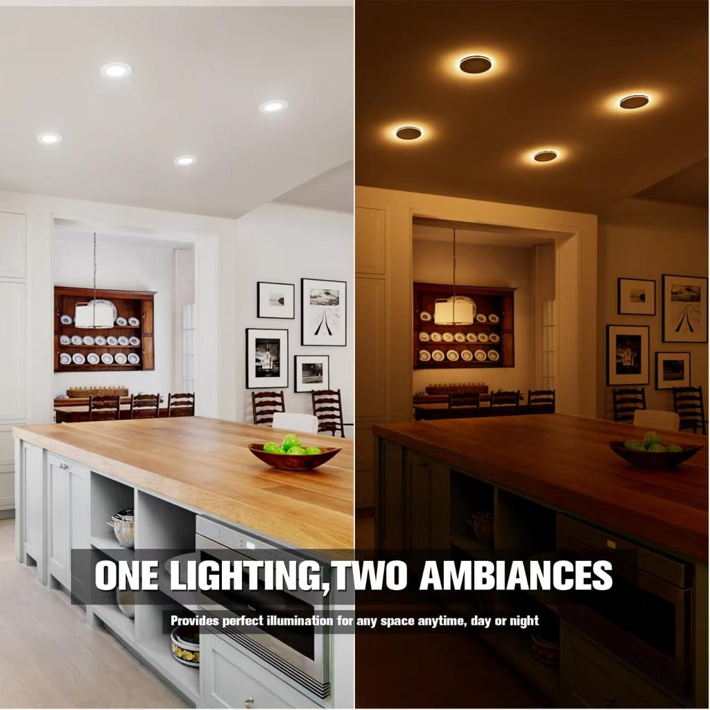 12 Pack 4 Inch 5CCT Recessed Light with Night Light