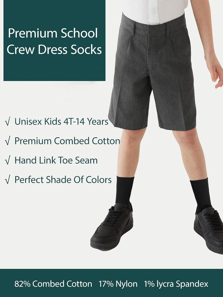 Unisex Kids Boys Girls Soft Cotton School Socks Black White Navy