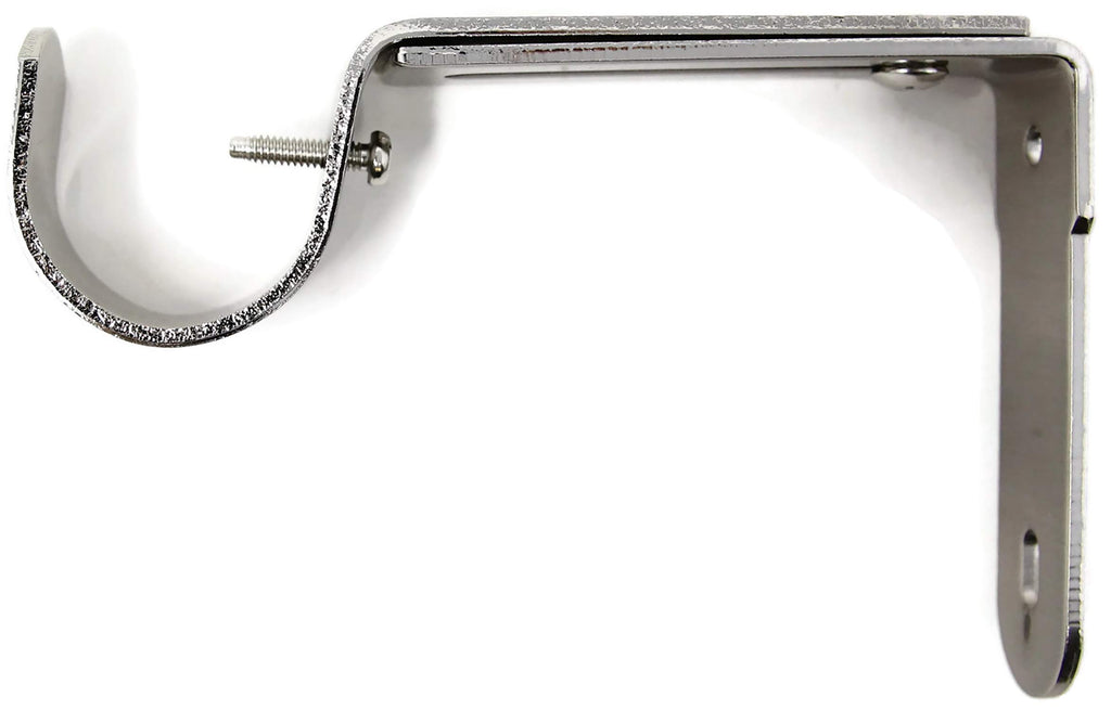 Long Adjustable Solid Zinc Curtain Rod Bracket Wall Holder, Fits to 1", 1-1/8", and 1-1/4" Rod, 2 Pieces