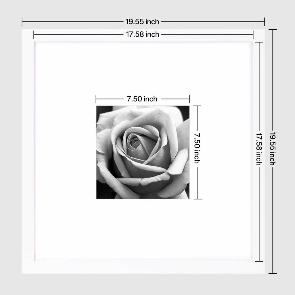 Picture Frames Set of 9, 18x18 in, Acrylic Cover, White