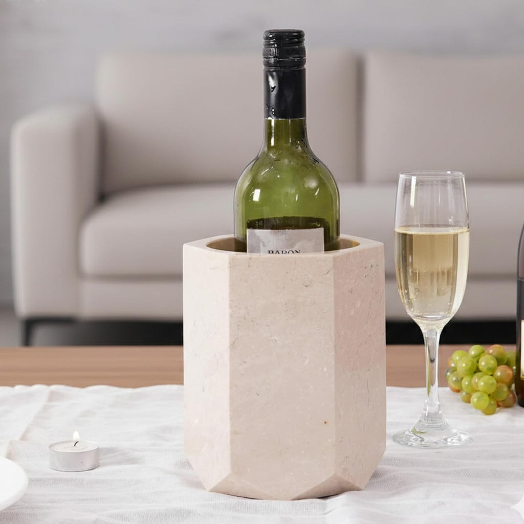 Marble Wine Chiller Bucket, Bottle Cooler for Wine & Champagne