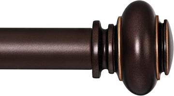 Bronze Curtain Rods for Windows Decorative 1 Inch Diameter Single Window Curtain Rod Set