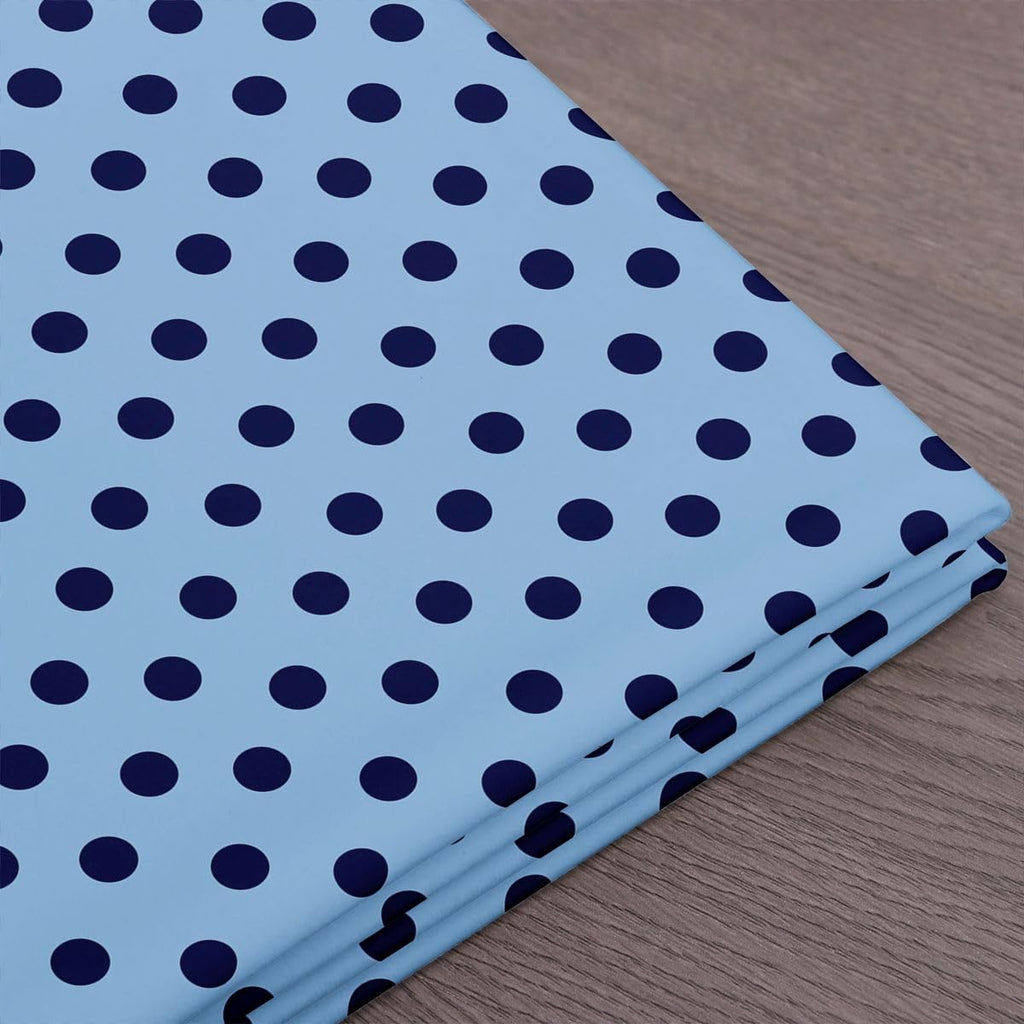 Navy Blue Fabric by The Yard, Polka Dots Soft Polyester No Stretch Fabric for Sewing Lover, Abstract Geometric Circles