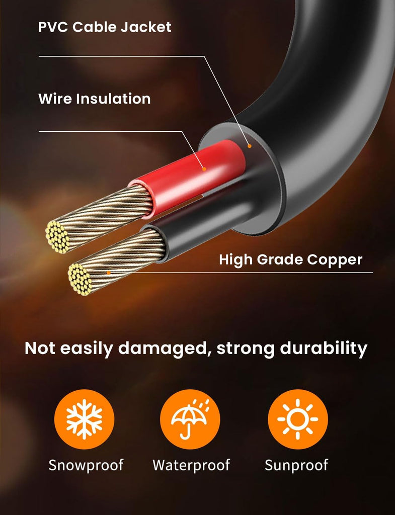 200FT ST38 Outdoor String Lights with 100 1W Plastic Shatterproof Bulbs